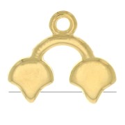16.5x14mm Cymbal - End for weaving Ginko Duo beads Kastro II - Fine Gold plated x1|raw }}