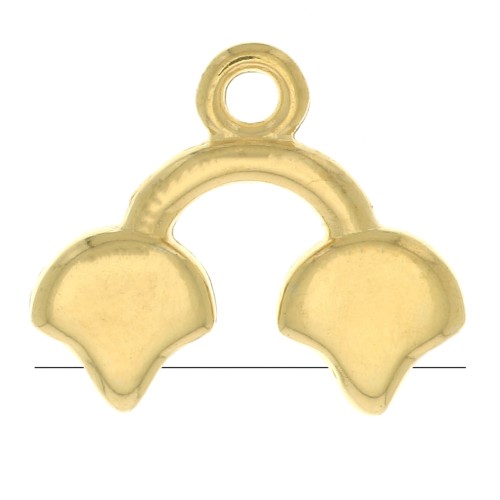 16.5x14mm Cymbal - End for weaving Ginko Duo beads Kastro II - Fine Gold plated x1