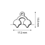 16.5x14mm Cymbal - End for weaving Ginko Duo beads Kastro II - Fine Gold plated x1