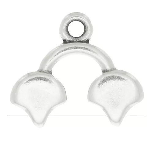 16.5x14mm Cymbal - End for weaving Ginko Duo beads Kastro II - Ant Silver Tone x1