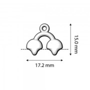 16.5x14mm Cymbal - End for weaving Ginko Duo beads Kastro II - Ant Silver Tone x1