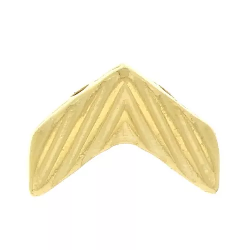 11x7mm Cymbal bead for Chevron Beads Avessalos - Fine Gold plated x1