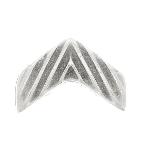 11x7mm Cymbal bead for Chevron Beads Avessalos - Ant Silver Tone x1