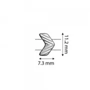 11x7mm Cymbal bead for Chevron Beads Avessalos - Ant Silver Tone x1