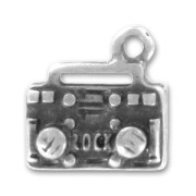 Radio charm 16mm Old silver tone x1|raw }}