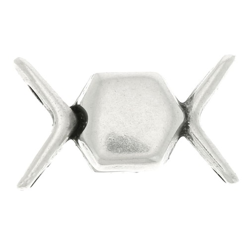 11x17.5mm Cymbal - Magnetic clasp for chevron beads Vorino - Ant Silver Tone x1