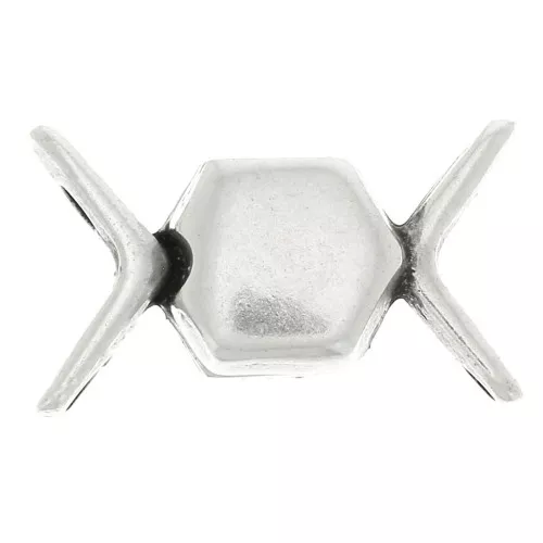 11x17.5mm Cymbal - Magnetic clasp for chevron beads Vorino - Ant Silver Tone x1