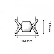 11x17.5mm Cymbal - Magnetic clasp for chevron beads Vorino - Ant Silver Tone x1