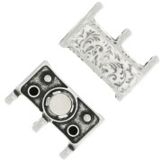 19x16mm Cymbal Magnetic clasp for beads seed beads 8/0 Nisida III - Ant Silver Ton