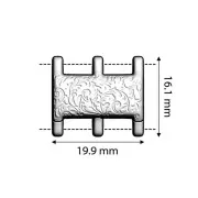 19x16mm Cymbal Magnetic clasp for beads seed beads 8/0 Nisida III - Ant Silver Ton