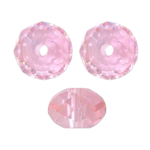 PureCrystal 5040 Flat round 6mm Light Rose x1