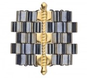 Cymbal - Bead connector Tila Beads 34x8 mm Kalogeros III Silver Aged