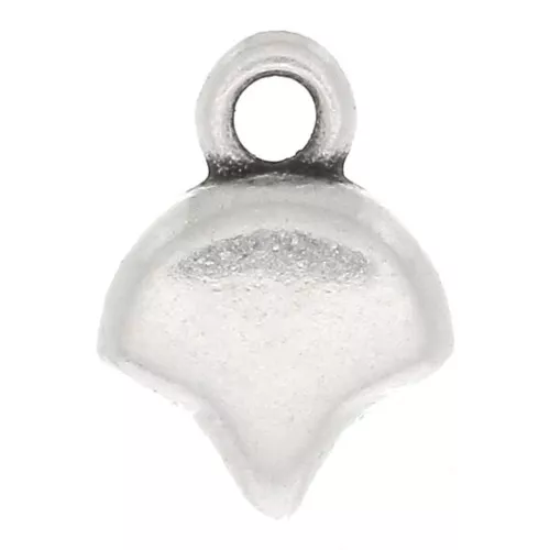 10x7.5mm Cymbal - End for weaving Ginko Duo beads Kastro - Ant Silver Tone x1
