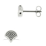 7x7.5mm Cymbal - Earstuds for Ginko Duo Polykarpos - Ant Silver Tone x2|raw }}