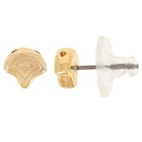 7x7.5mm Cymbal - Earstuds for Ginko Duo Polykarpos - Fine Gold plated x2