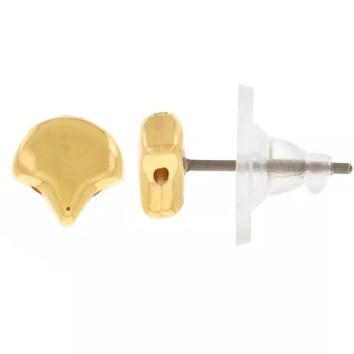 7x7.5mm Cymbal - Earstuds for Ginko Duo Alopronia - Fine Gold plated x2