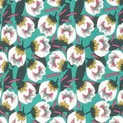 Cotton veil fabric - Dimeo - Emerald - Dark green - White x10cm