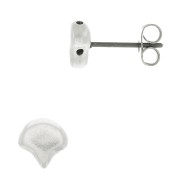 7x7.5mm Cymbal - Earstuds for Ginko Duo Alopronia - Ant Silver Tone x2|raw }}