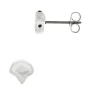 7x7.5mm Cymbal - Earstuds for Ginko Duo Alopronia - Ant Silver Tone x2