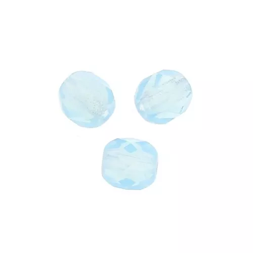 Fire Polished faceted round beads 4mm Milky Aquamarine x50