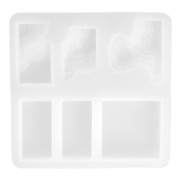 8x8cm Silicone mould for making resin flat geometric shapes and relief x1|raw }}