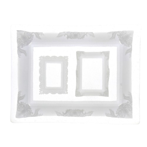 13x10cm Silicone mould to make 3 resin baroque style photo frames x1