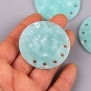 43mm Acetate Pendant - Tortoise shell - Pearly Mint x1