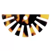 19x38mm Half-sun acetate Pendant - Tortoise shell - Brown - Black x1