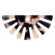 19x38mm Half-sun acetate Pendant - Tortoise shell - Beige - Black x1