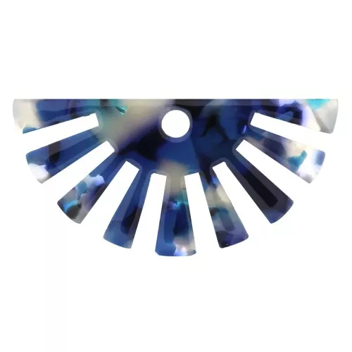19x38mm Half-sun acetate Pendant - Tortoise shell - Blue - White x1