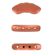 6x15mm QuadBow Bead Glass beads - Jet Hematite x10