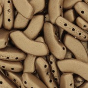 6x15mm QuadBow Bead Glass beads - Gold Mat x10