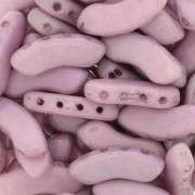 6x15mm QuadBow Bead Glass beads - Opaque Light Rose Ceramic Look x10