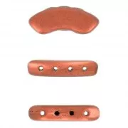 6x15mm QuadBow Bead Glass beads - Opaque Light Rose Ceramic Look x10