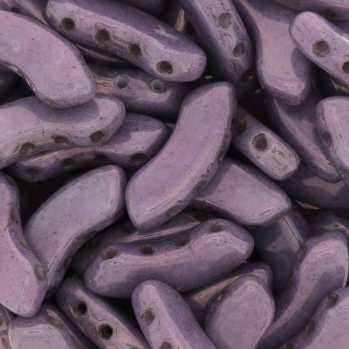 6x15mm QuadBow Bead Glass beads - Opaque Luster Amethyst x10