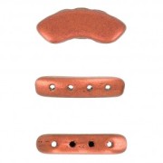 6x15mm QuadBow Bead Glass beads - Red Copper Mat x10