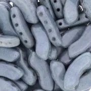 6x15mm QuadBow Bead Glass beads - Opaque Blue Ceramic Look x10