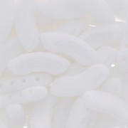 6x15mm QuadBow Bead Glass beads - Opaque White x10