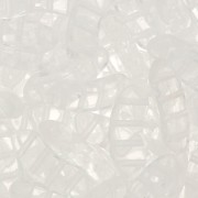 6x15mm QuadBow Bead Glass beads - Crystal x10