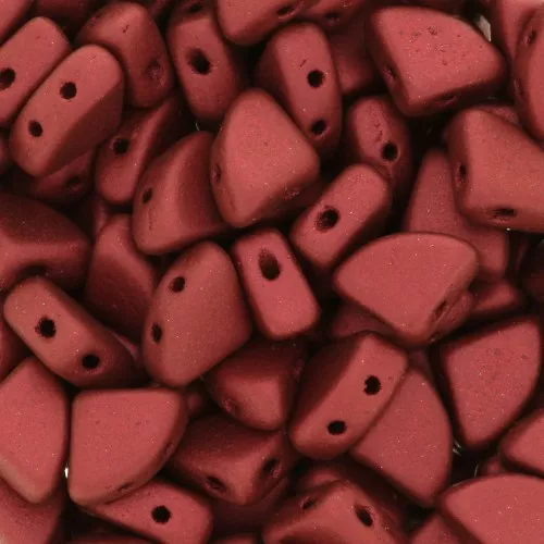 6x8mm Glass beads PieDuo Bead - Red Metallic Mat x30