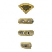6x8mm Glass beads PieDuo Bead - Opaque Beige Ceramic Look x30