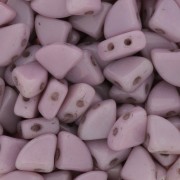6x8mm Glass beads PieDuo Bead - Opaque Light Rose Ceramic Look x30