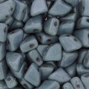 6x8mm Glass beads PieDuo Bead - Opaque Blue Ceramic Look x30