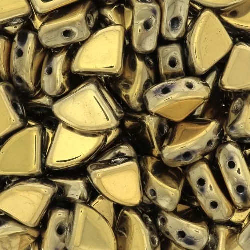 6x8mm Glass beads PieDuo Bead - Full Dorado x30