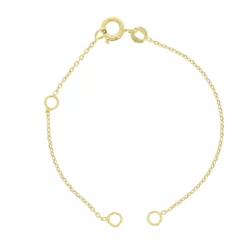 13cm Cable mesh spacer bracelet for kids - 3 micron Gold plated x1
