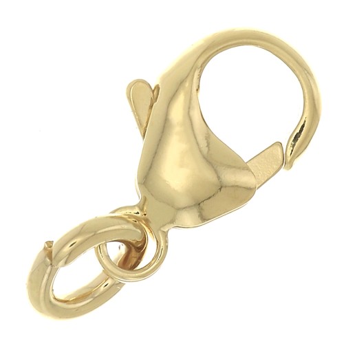 16mm Lobster clasp with an open jumpring - 3 micron gold plated x1
