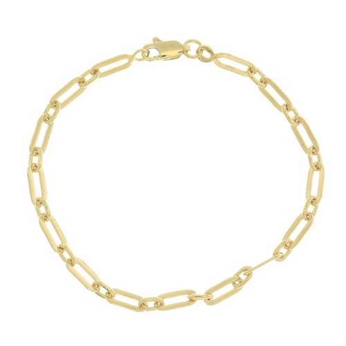 4.2mm Rectangle Mesh Bracelet - 3 micron Gold Plated x18cm