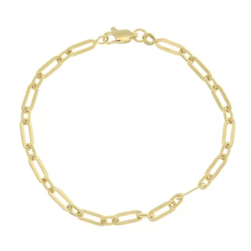 4.2mm Rectangle Mesh Bracelet - 3 micron Gold Plated x18cm