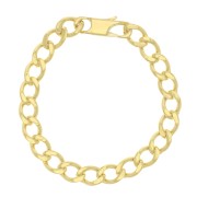 7.7mm Curb Mesh Bracelet - 3 micron Gold Plated x18cm|raw }}