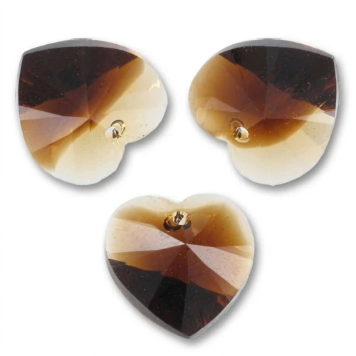 PureCrystal 6228 Hearts Topaz Blend 10,3x10mm x6